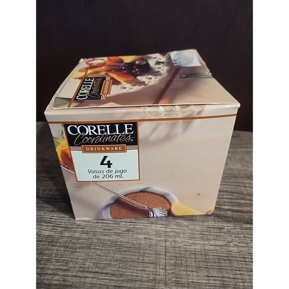 Vintage Corelle CALLAWAY Juice Glasses 7 oz NEW IN Box PACKAGE Set of 4 Ivy Leaf - Picture 2 of 5